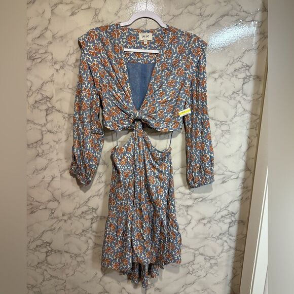 NEW Joie Maeve Floral Cutout Long Sleeve
Minidress Floral Blue Dress Size 8 - Picture 4 of 15